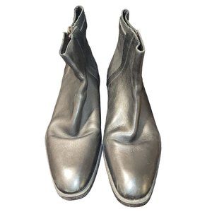 Zara Man Black Leather Ankle Boots style size EU43 Zipper Closure READ